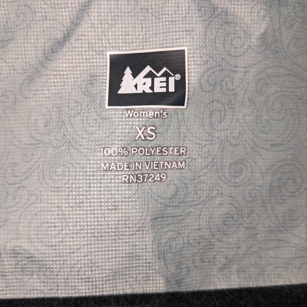 REI Women's Black Paisley Printed Lightweight Biking Jacket with Blue Accents XS - Picture 6 of 14